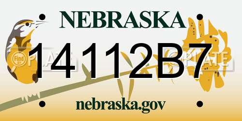 14112B7 Nebraska License Plate