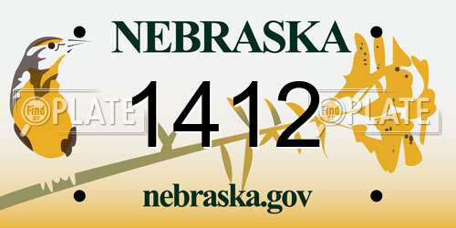 1412 Nebraska License Plate