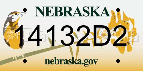 14132D2 Nebraska License Plate