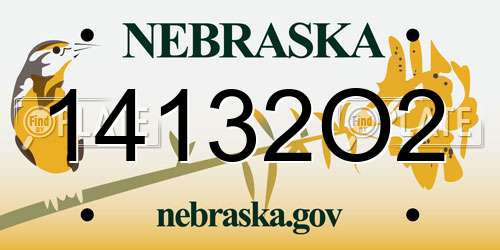 14132O2 Nebraska License Plate
