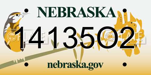 14135O2 Nebraska License Plate