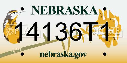 14136T1 Nebraska License Plate