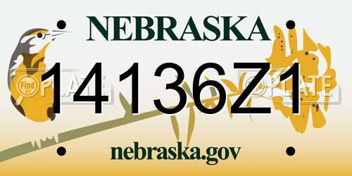 14136Z1 Nebraska License Plate