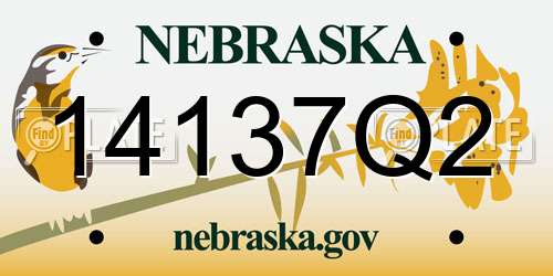 14137Q2 Nebraska License Plate