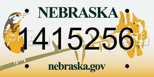 1415256 Nebraska License Plate