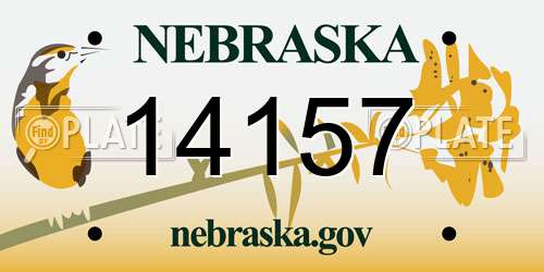 14157 Nebraska License Plate
