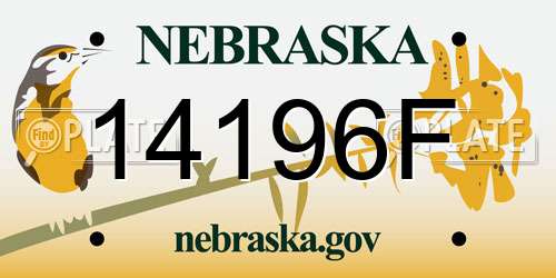 14196F Nebraska License Plate