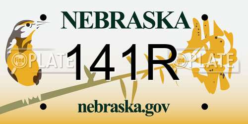 141R Nebraska License Plate