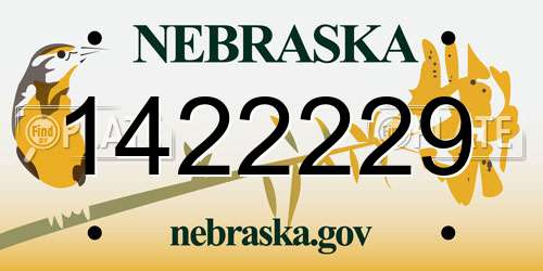 1422229 Nebraska License Plate