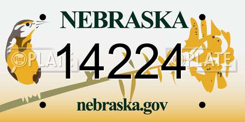 14224 Nebraska License Plate