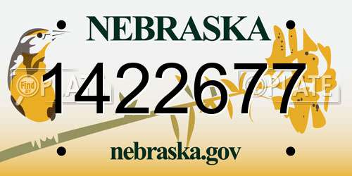 1422677 Nebraska License Plate