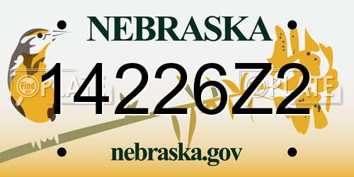 14226Z2 Nebraska License Plate