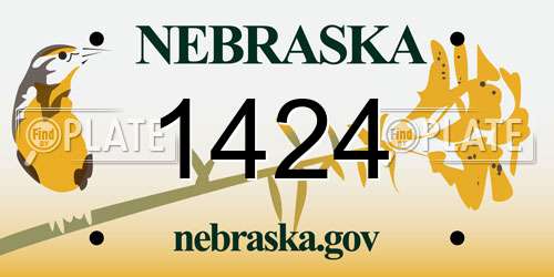 1424 Nebraska License Plate