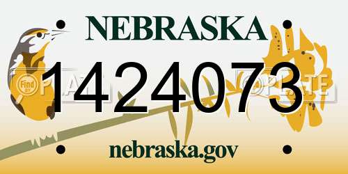 1424073 Nebraska License Plate