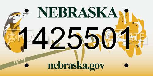 1425501 Nebraska License Plate