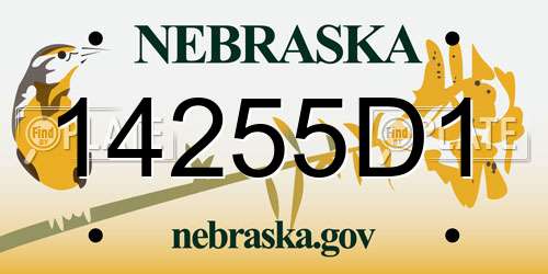 14255D1 Nebraska License Plate