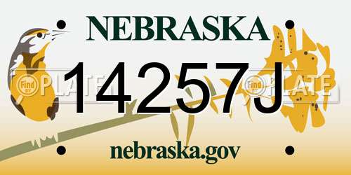 14257J Nebraska License Plate
