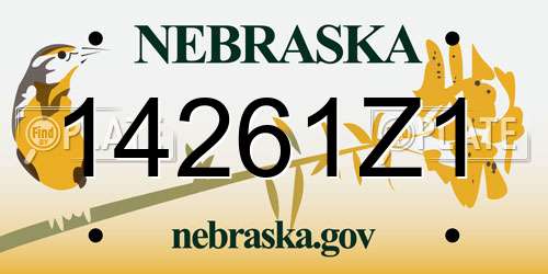 14261Z1 Nebraska License Plate