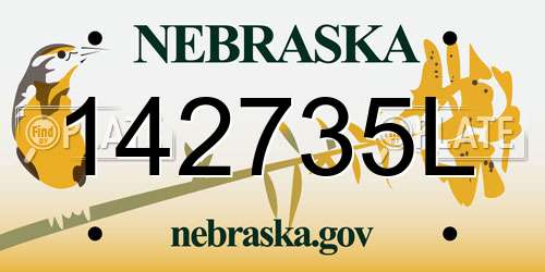 142735L Nebraska License Plate
