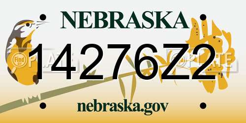 14276Z2 Nebraska License Plate