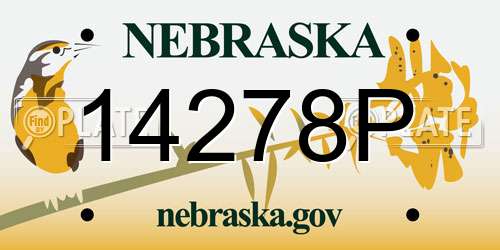 14278P Nebraska License Plate