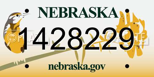 1428229 Nebraska License Plate