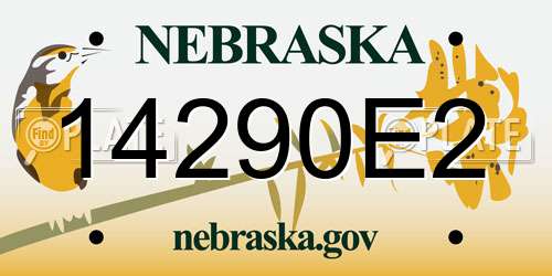 14290E2 Nebraska License Plate