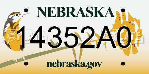 14352A0 Nebraska License Plate