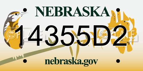 14355D2 Nebraska License Plate