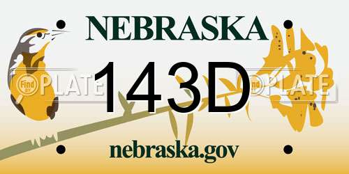 143D Nebraska License Plate