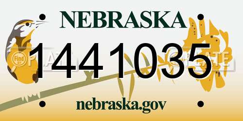 1441035 Nebraska License Plate