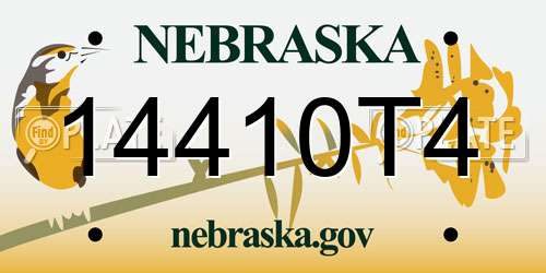 14410T4 Nebraska License Plate
