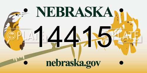 14415 Nebraska License Plate