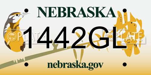 1442GL Nebraska License Plate