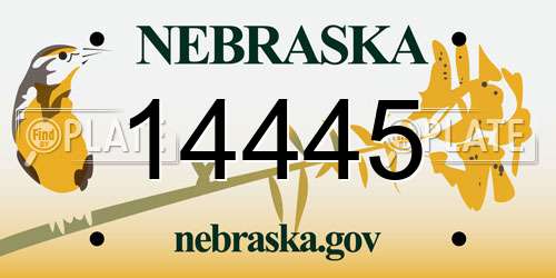 14445 Nebraska License Plate