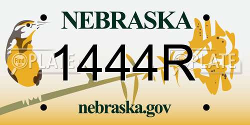 1444R Nebraska License Plate