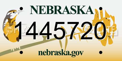 1445720 Nebraska License Plate
