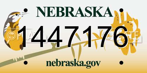 1447176 Nebraska License Plate