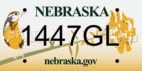 1447GL Nebraska License Plate