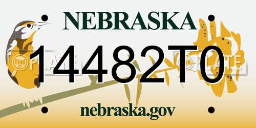 14482T0 Nebraska License Plate