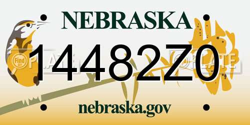 14482Z0 Nebraska License Plate