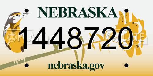 1448720 Nebraska License Plate