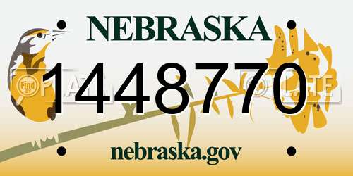 1448770 Nebraska License Plate