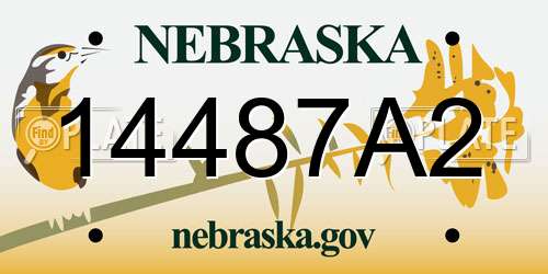 14487A2 Nebraska License Plate