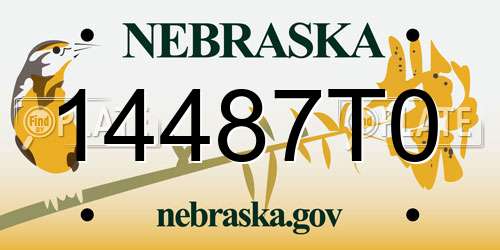 14487T0 Nebraska License Plate
