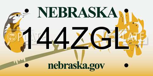 144ZGL Nebraska License Plate