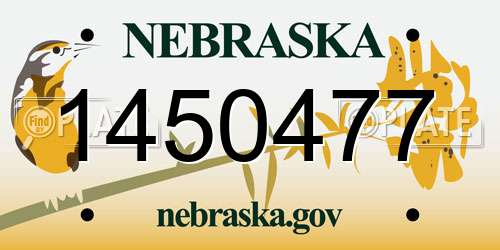 1450477 Nebraska License Plate