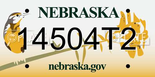 14504T2 Nebraska License Plate
