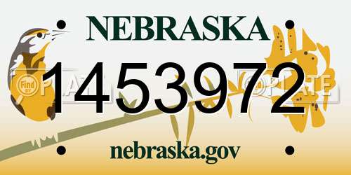 1453972 Nebraska License Plate