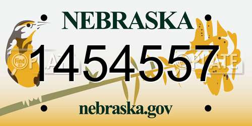 1454557 Nebraska License Plate